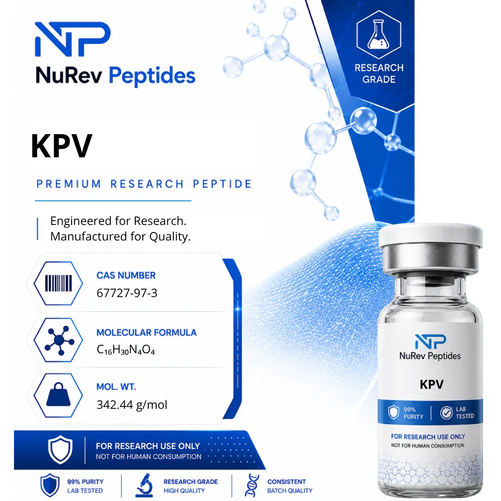 KPV peptide 10mg research vial from NuRev Peptides