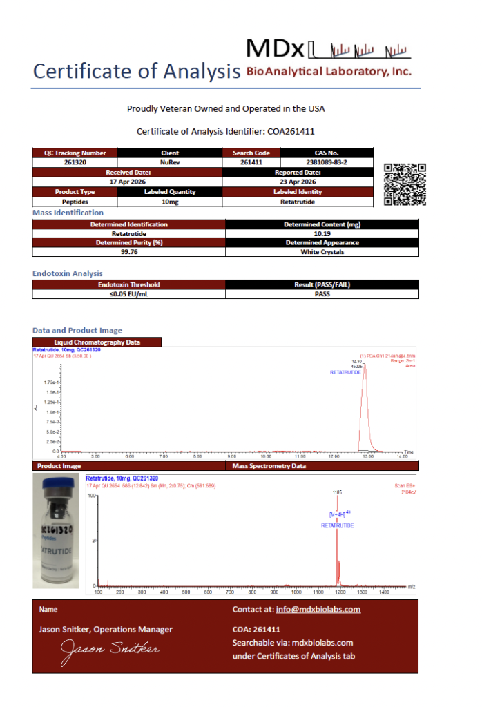 Retatrutide 10mg COA 4.23.26