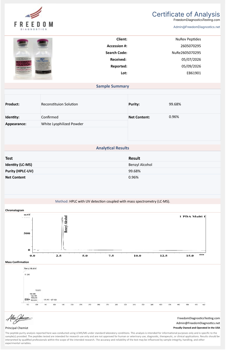 Reconstitution Solution 30ml Bac Water illustration